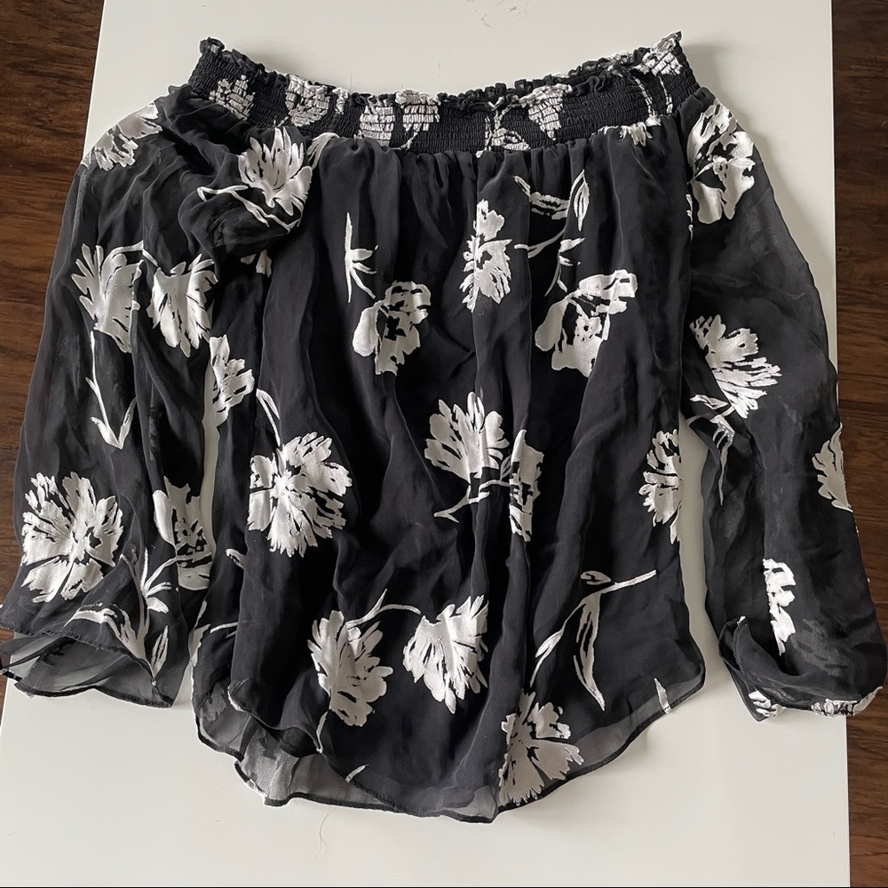 White House Black Market floral blouse